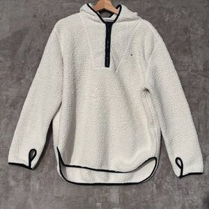 Women’s Tommy Hilfiger White Zip-Up Sherpa warm Sweater size L